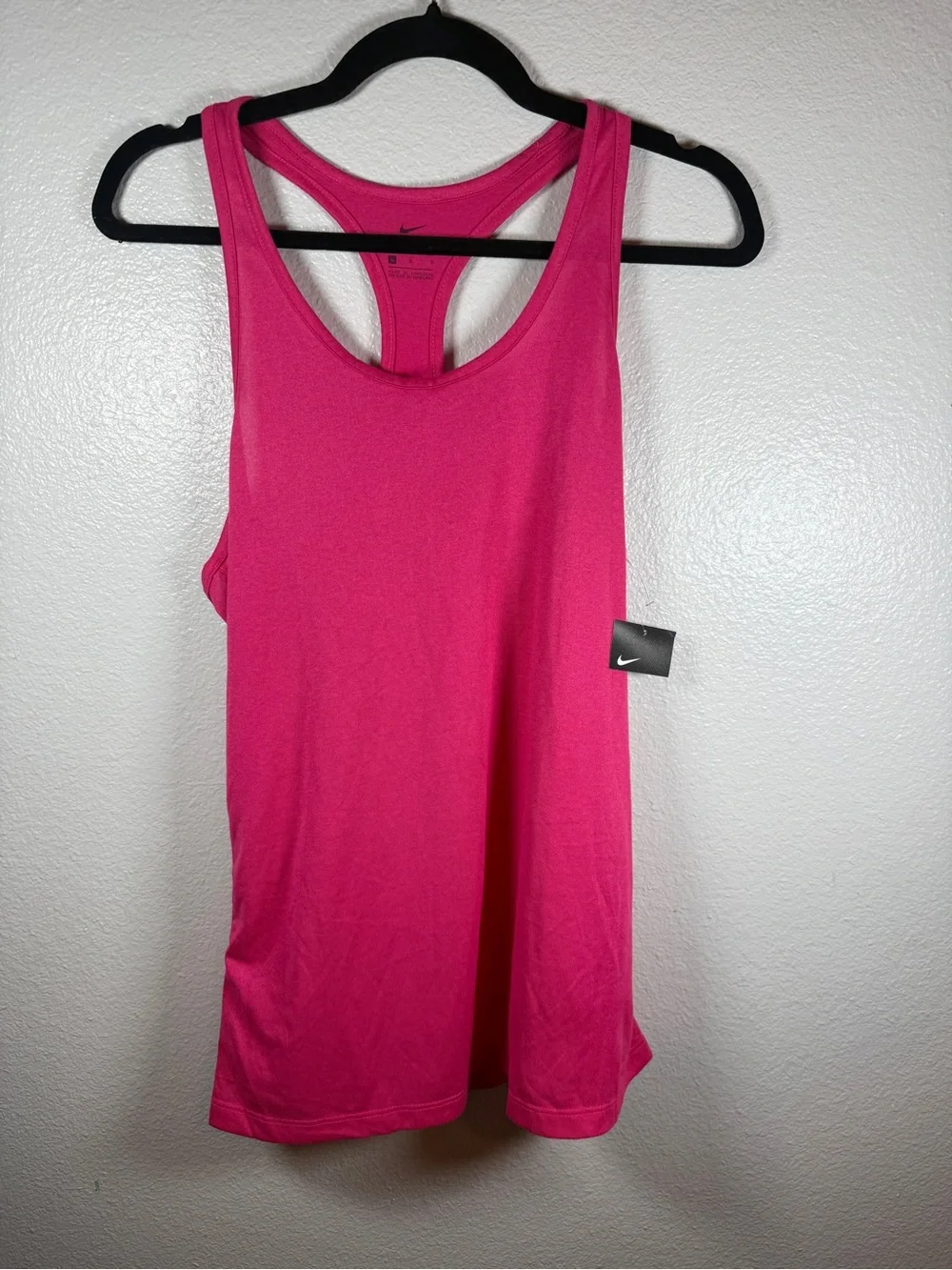 Nike Womens Large Dri-FIT Racerback Athletic Tank Top Bright Pink Hot Pink L NWT